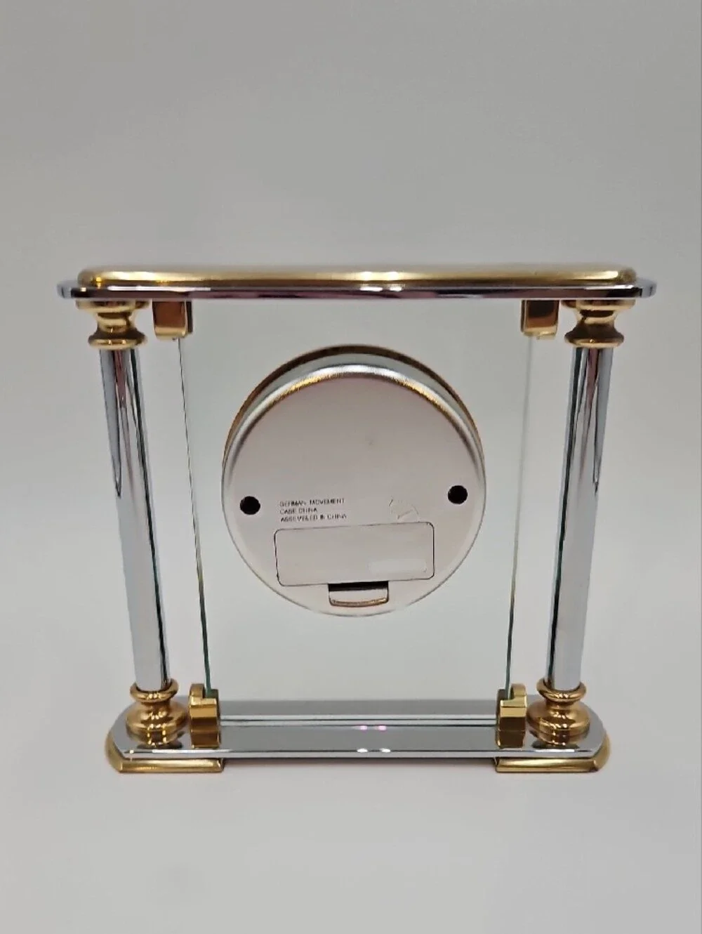 Danbury Clock Co. Glass and Gold Mantel Clock - Gold & Silver Accent